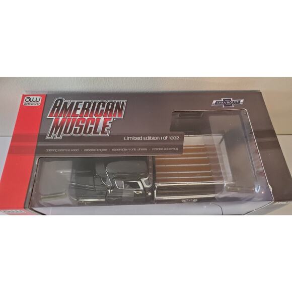 Auto World 1957 Chevy Cameo Pickup 1:18 Scale Jet Black NIB - Picture 4 of 7